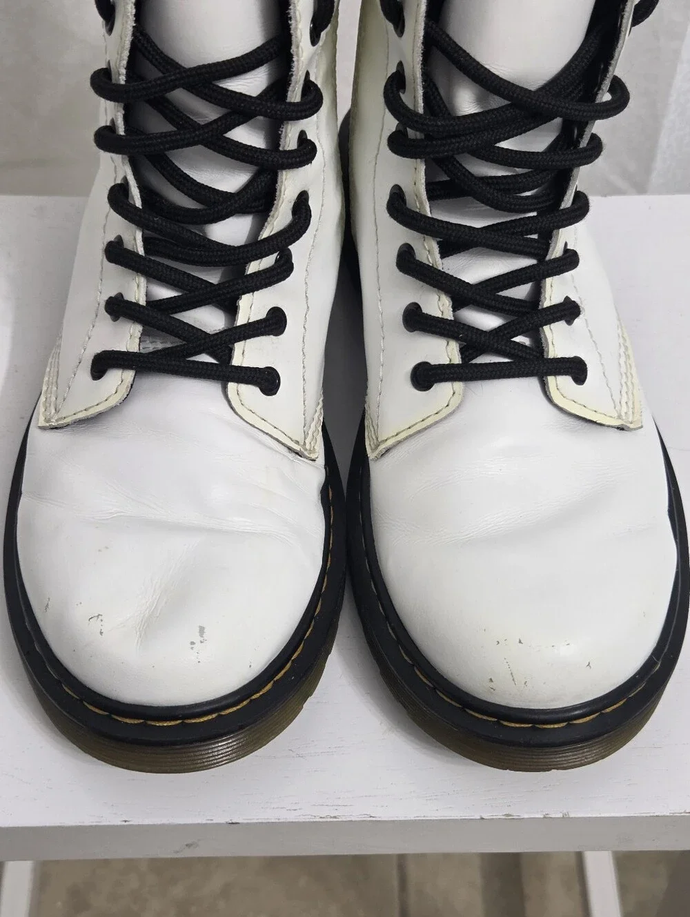 Dr. Martens Junior White Combat Boots Size US 4